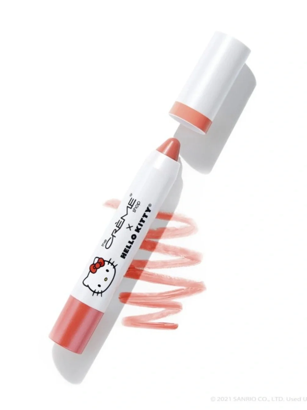 $ Sale The Creme Shop Hello Kitty Peach Pout Twist-Up Lip Crayon in Peach new